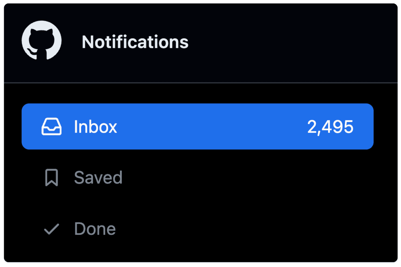 screenshot showing number of notifications at 2,495, from blog page of Anthony Fu writing about how he manages GitHub notifications.